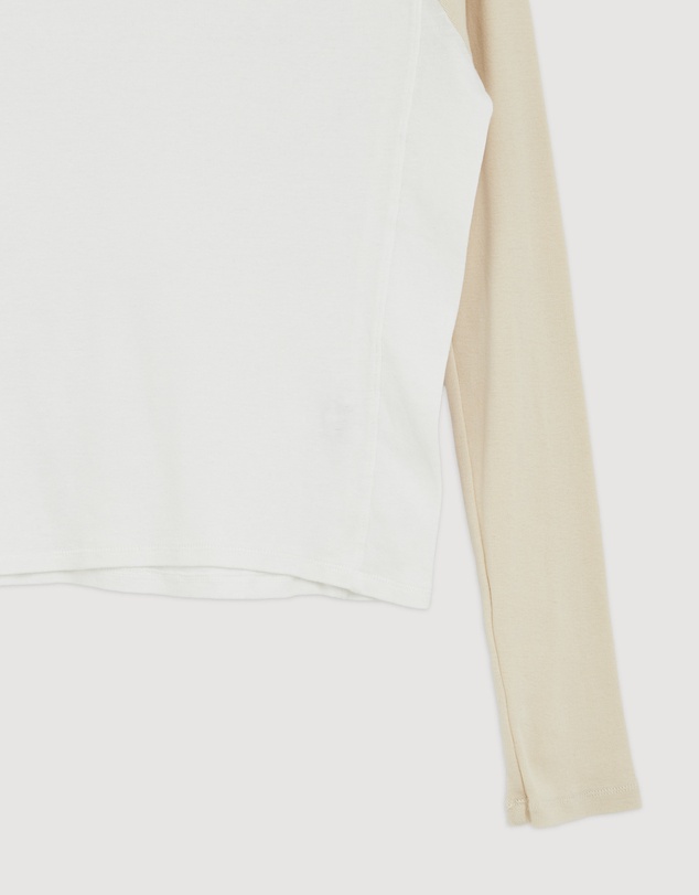 Revibe - Repaired Bassike Paneled Rib Long Sleeve Baby T-Shirt - AU 8