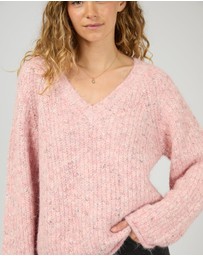 All About Eve - Devon V Neck Jumper Pale Pink