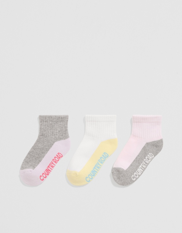 Country Road - Quarter Crew Sock Pack Of 3