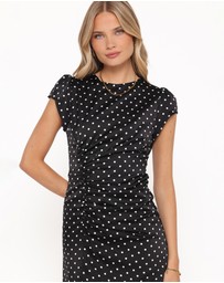 Petal & Pup - Lisbeth Midi Dress - Black Polka Dot