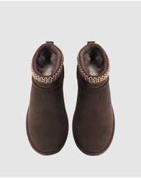 AusWooli Ugg Boots - Altona Sheepskin Wool Ankle Braid Boots