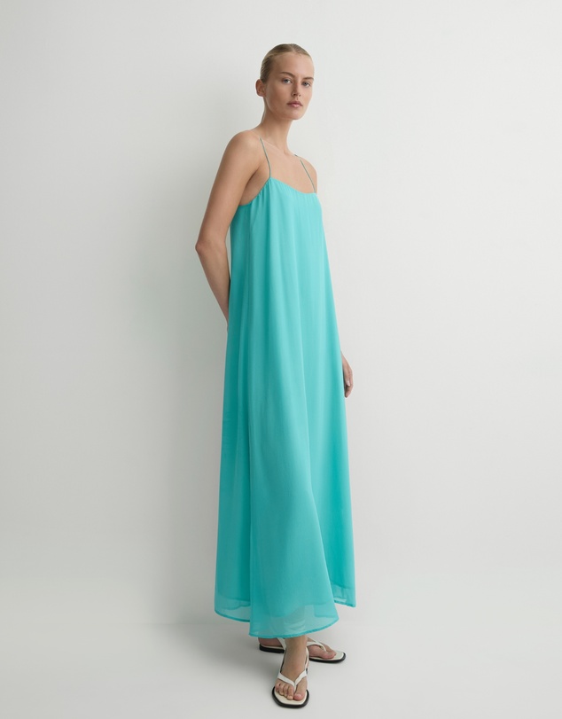 BONDI BORN - Capri Silk Cami Dress - Aqua