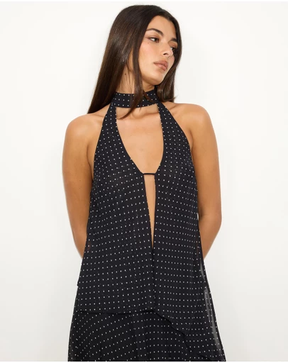 Dazie - Afloat Polka Dot Halter Top