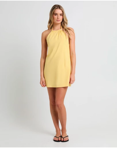 Subtitled - Halcyon Halter Linen Dress
