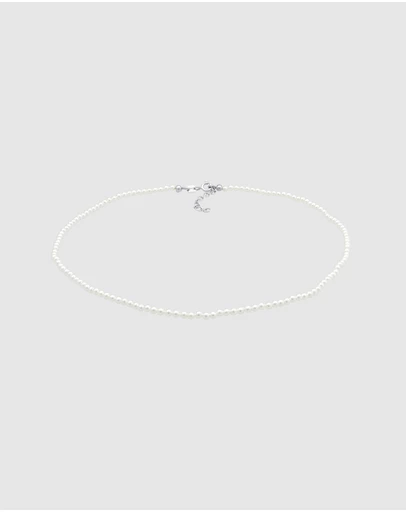 Elli Jewelry - Shell Pearl Choker Necklace in 925 Silver