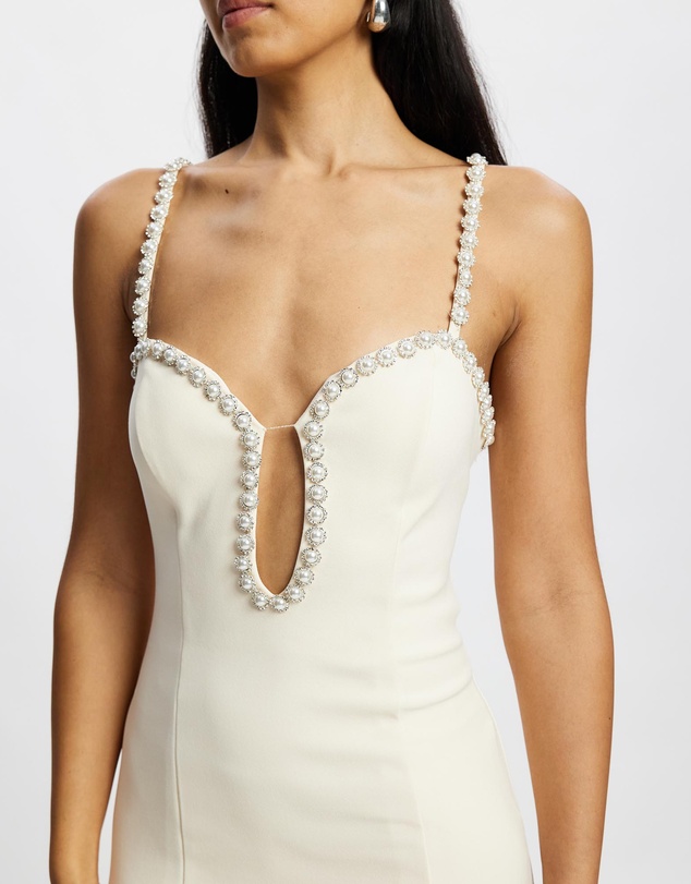 Romance by Honey and Beau - Gisella Pearl Detail Midi Dress