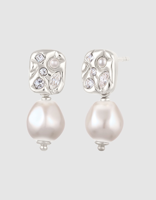Elli Jewelry - Baroque Swarovski® Pearl Drop Earrings in 925 Silver