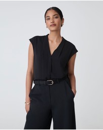 Forcast - Adelaide V-Neck Cap Sleeve Top