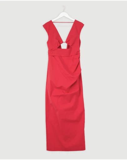 Revibe - Repaired Shona Joy Lani Plunged Cut Out Maxi Dress - ICONIC EXCLUSIVE - AU 12