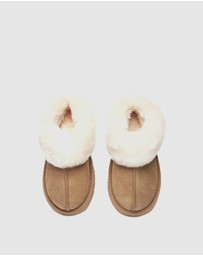 EVERAU - Australian Shepherd Ugg Kids Homey Slipper Cow Suede Upper House Shoes