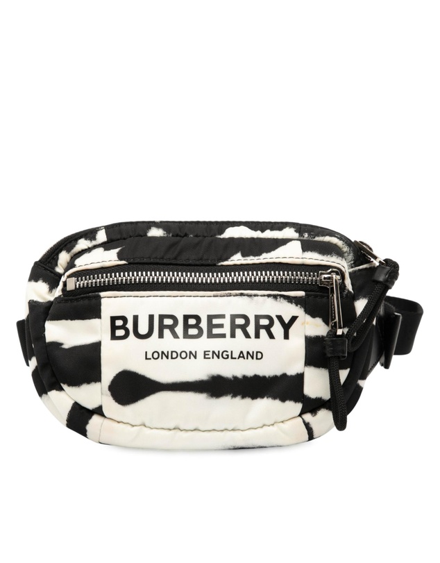 Pre-Loved by Azura Reborn - Pre-Loved Zebra Print Nylon Logo Cannon Belt Bag