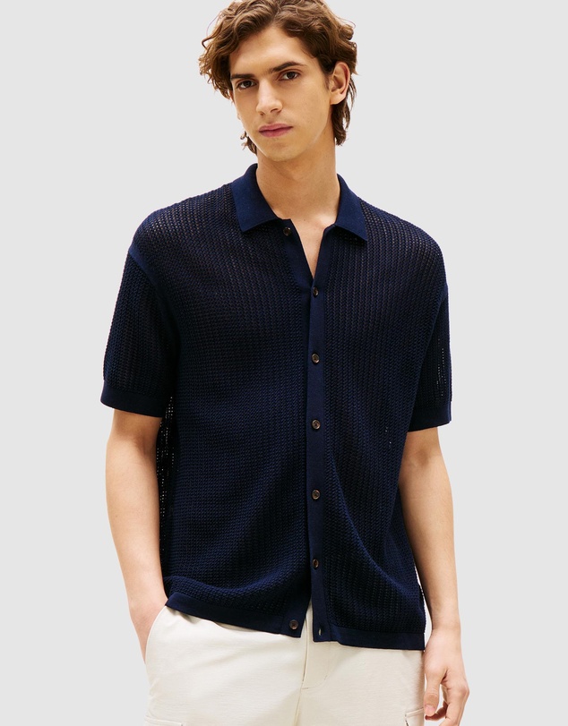 Tommy Hilfiger - Relaxed Fit Open Knit Short Sleeve Shirt