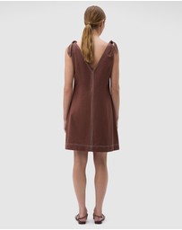 Oroton - Tie Shoulder A-Line Dress