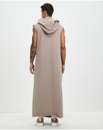 Surrounded By Ghosts - The Purpurite Long Hooded Fleece Sleeveless Cardigan