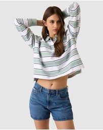 GUESS Jeans - GUESS JEANS Oversized Cropped Polo Shirt