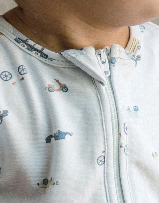 Kynd Baby - Day Or Night Onesie in Blue Haze Cars