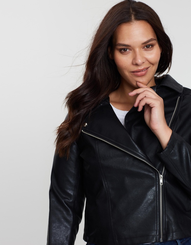 Atmos&Here Curvy - Harper PU Biker Jacket