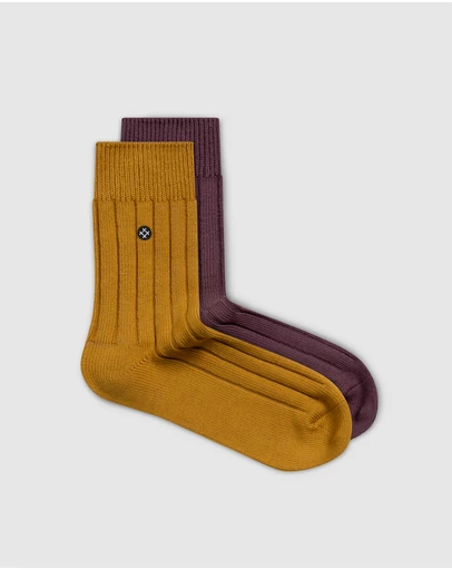 Sockdaily - Honey & Plum 2 Pack Quarter Socks