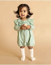 Bebe by Minihaha - Fern Dobby LS Romper - Babies