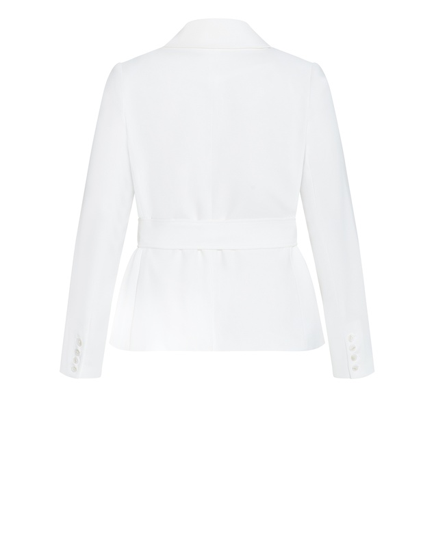 City Chic - Plus size Ivy Belted Blazer - ivory
