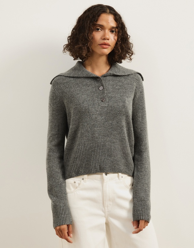 Atmos&Here - Kiera Knit Jumper with Wide Collar