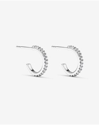 Michael Hill - Half Hoop Stud Earrings with Cubic Zirconia in Sterling Silver