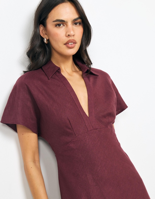 AERE - Evelina Linen Midi Dress