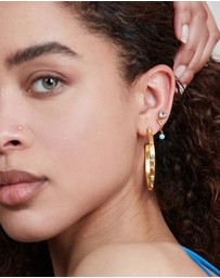Ottoman Hands - Tanrica Large Hoop Earrings with Turquoise Beads