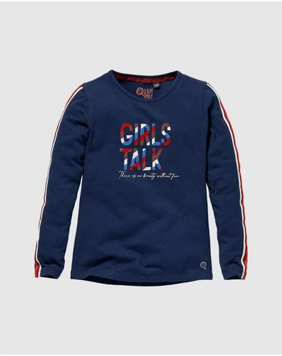 Quapi - Kassie Long Sleeve Contrast Tape T-Shirt - Kids-Teens