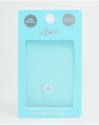 Lovisa - Sterling Silver Cubic Zirconia Flower Pendant Necklace