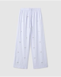 M.N.G - Striped Trousers with Bead Detailing
