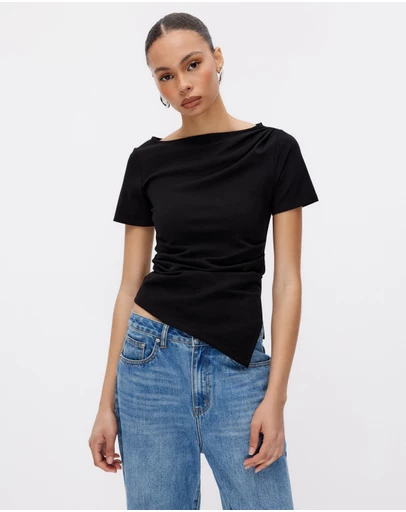 Minima Esenciales - Eliana Draped T-Shirt