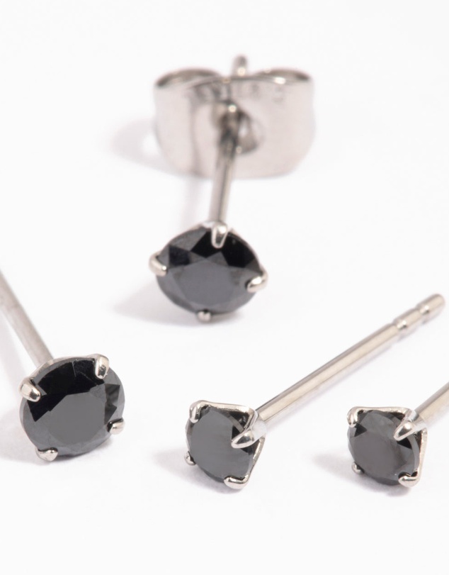 Lovisa - Surgical Steel Cubic Zirconia Stud Earring Pack