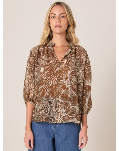 Brown Petal Print