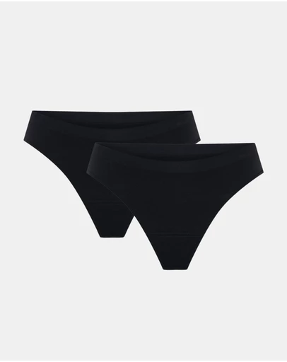 Modibodi - Soft Stretch Seamless Period Underwear Thong Light Absorbency 2 Pack