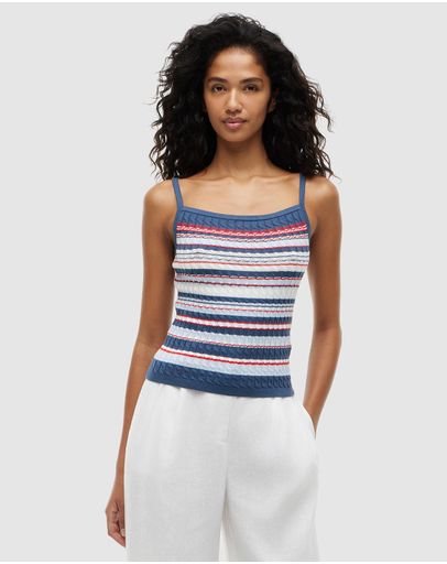 Blue & Red Multi Stripe