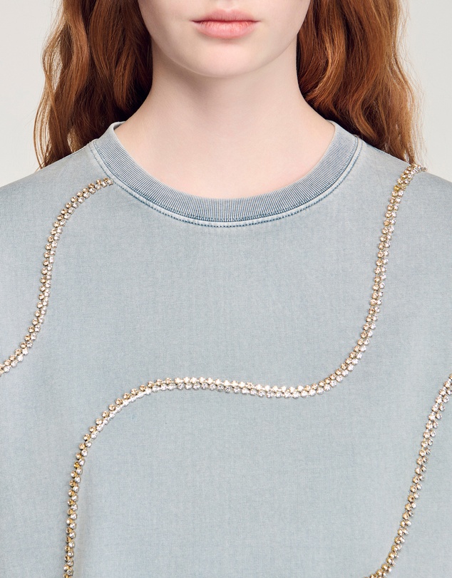 Sandro - Strass Wave Tee Shirt