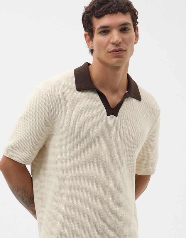 AERE - Contrast Collar Relaxed Cotton Polo