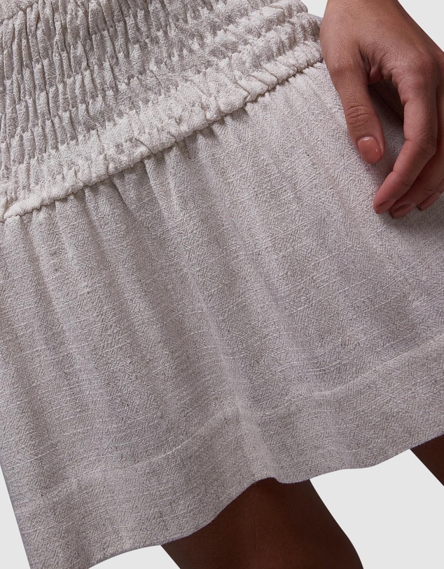 TOPSHOP - High Rise Linen Mini Skirt With Ruched Sides