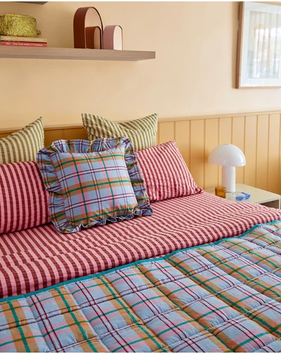 Mosey Me - Confetti Plaid Quilted Throw