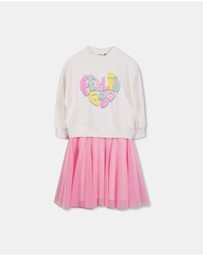 Billieblush - Feelin Good Heart Long Sleeve Dress - Kids-Teens