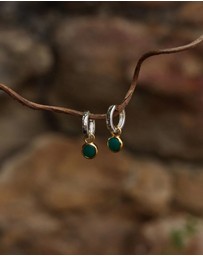 Najo - Solace 2-Tone Green Onyx Huggie Earring