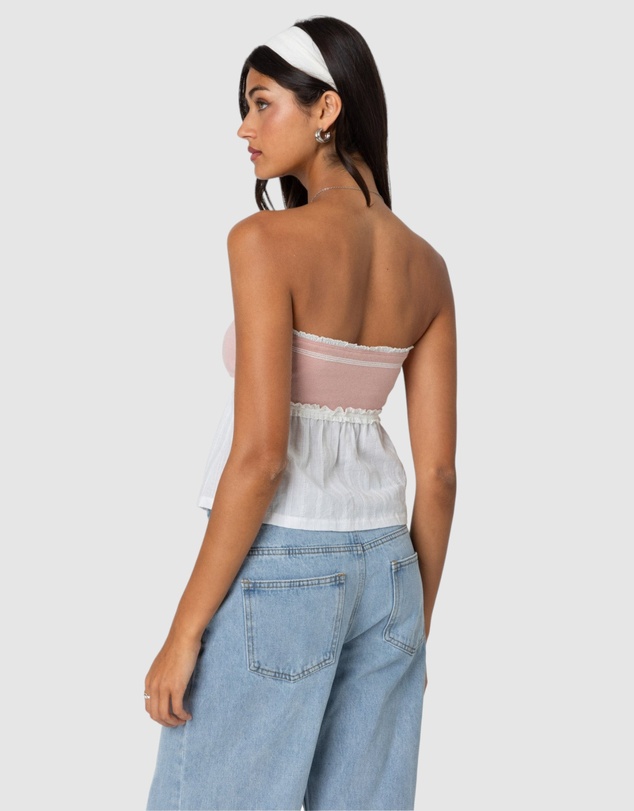 EDIKTED - Rena ribbed peplum top