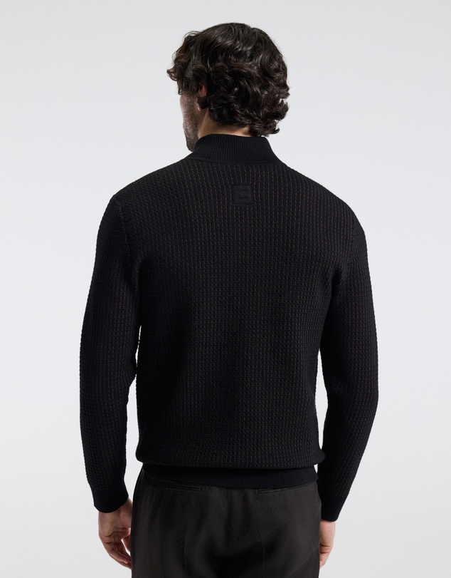 Calibre - Geometric Jacquard Cardigan Chocolate
