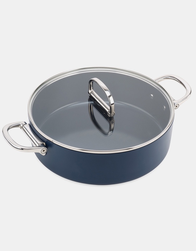 Joseph Joseph - Space Non-stick Shallow Casserole Pan with Folding Handles and Lid - 28 cm