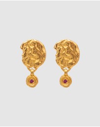 Haze & Glory - ICONIC EXCLUSIVE - Earrings Ruby Red Jamilla in 925 Sterling Silver Gold Plated
