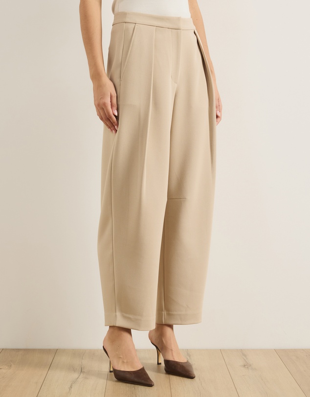 Atmos&Here - Lottie Tailored Barrel Leg Pants With Pleated Waistband