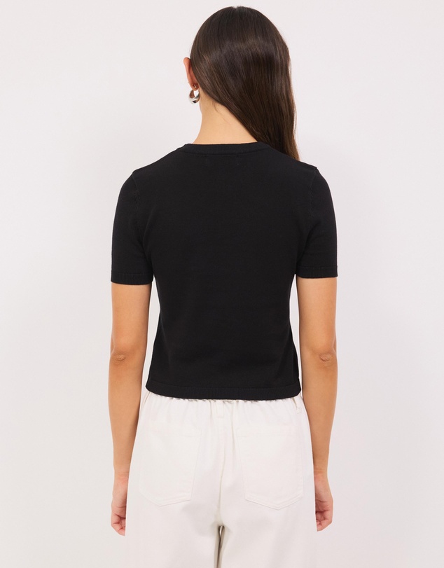 Calli - Melton Fitted Knit Tee