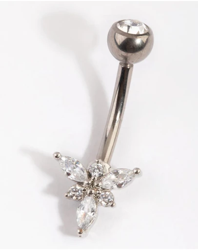 Lovisa - Titanium Diamante Belly Bar