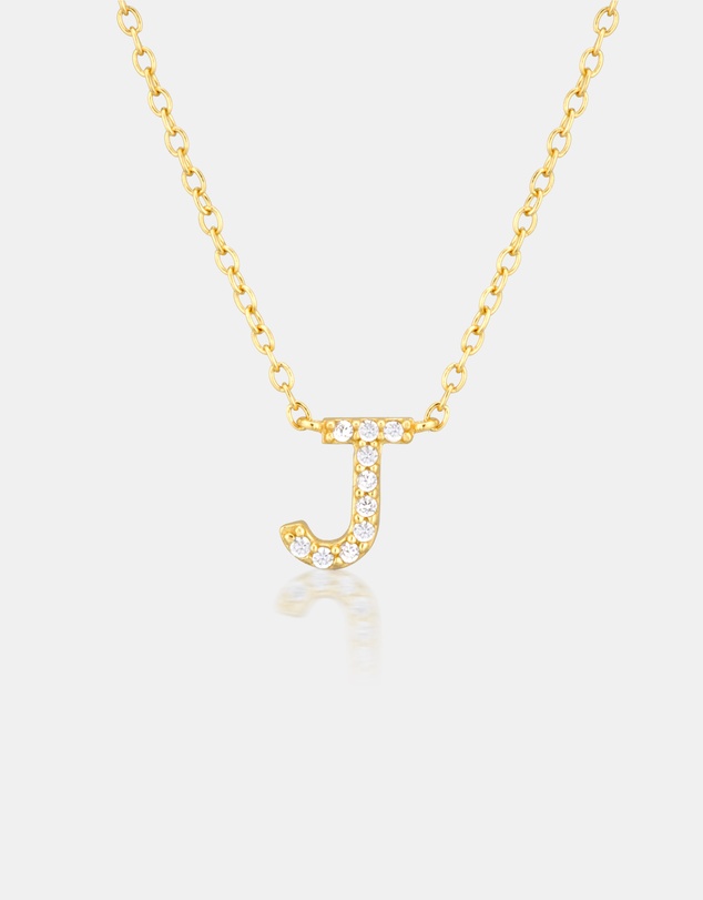 The Silver Collective - A-Z Letter Necklace - J